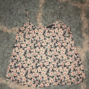 Anthropologie Flowy Tank. Dark Blue with floral